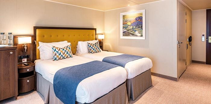 An Adapted Standard Twin cabin configured as a twin cabin on Spirit of Discovery